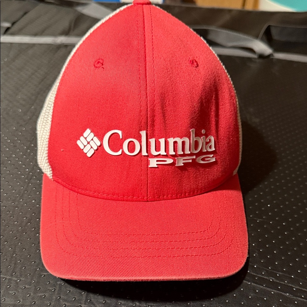 Columbia PFG Red and White Cap